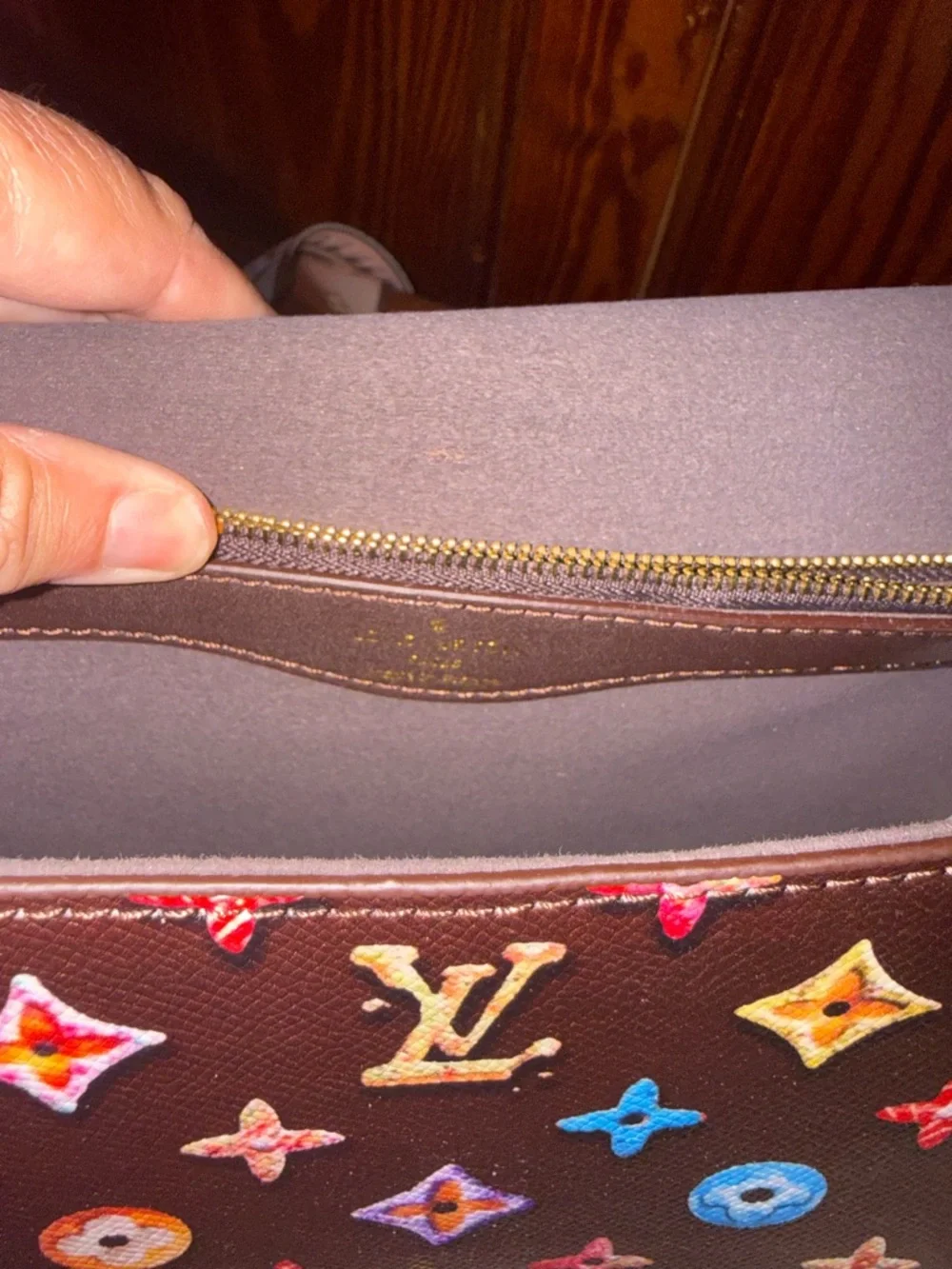 Multicolor Monogram Brown Canvas Crossbody Bag - Picture 5 of 5